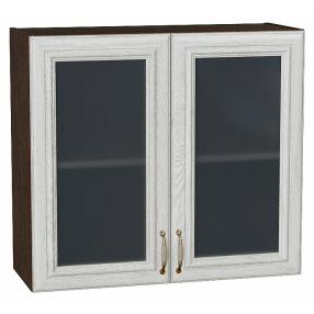 Шкаф верхний с 2-мя остекленными дверцами Шале White Dreamline Венге 716*800*320