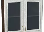 Шкаф верхний с 2-мя остекленными дверцами Шале White Dreamline Венге 716*800*320