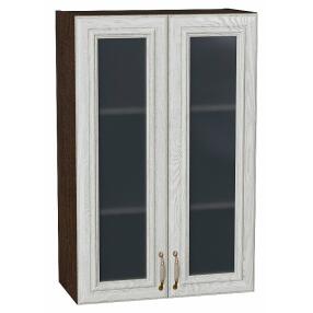 Шкаф верхний с 2-мя остекленными дверцами Шале White Dreamline Венге 920*600*320
