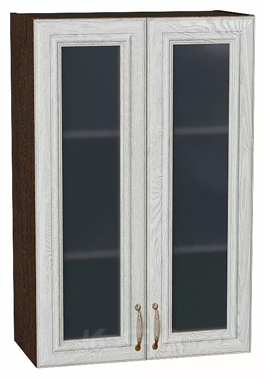 Шкаф верхний с 2-мя остекленными дверцами Шале White Dreamline Венге 920*600*320