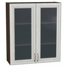Шкаф верхний с 2-мя остекленными дверцами Шале White Dreamline Венге 920*800*302