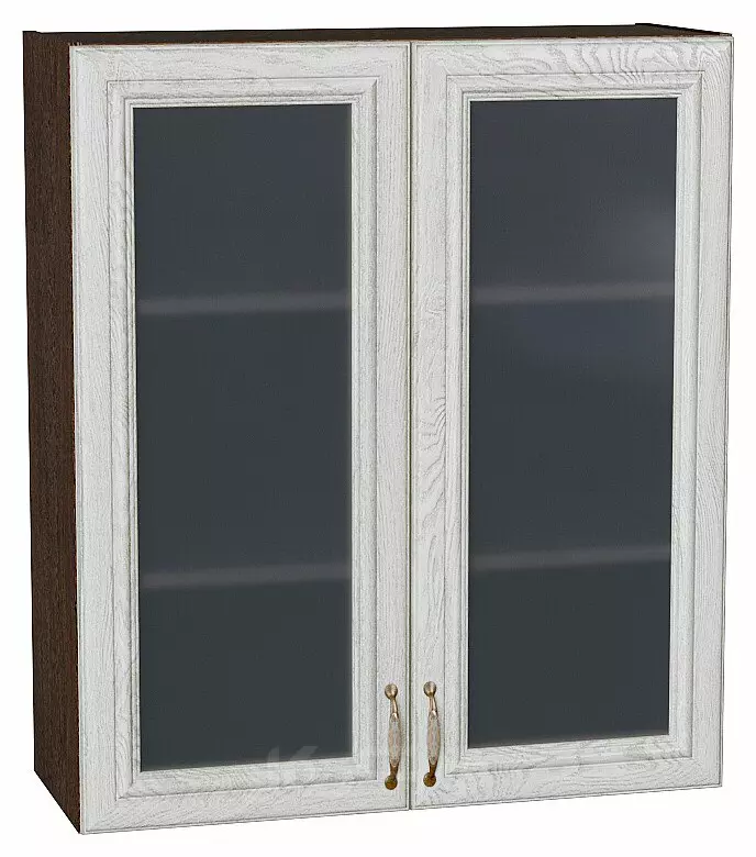 Шкаф верхний с 2-мя остекленными дверцами Шале White Dreamline Венге 920*800*302
