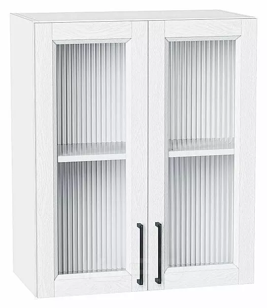 Шкаф верхний с 2-мя остекленными дверцами Сканди White Silkwood/Белый 716*600*320