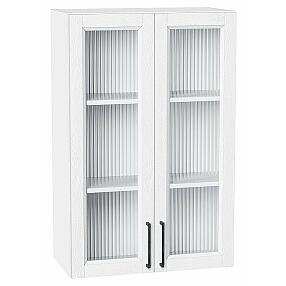 Шкаф верхний с 2-мя остекленными дверцами Сканди White Silkwood/Белый 920*600*320