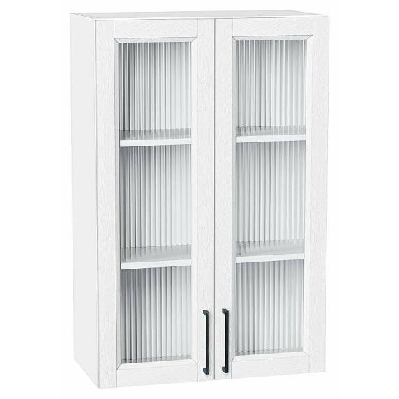 Шкаф верхний с 2-мя остекленными дверцами Сканди White Silkwood/Белый 920*600*320