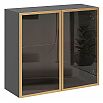 Шкаф верхний с 2-мя остекленными дверцами Золотой/Graphite Полки Стекло 716*800*322