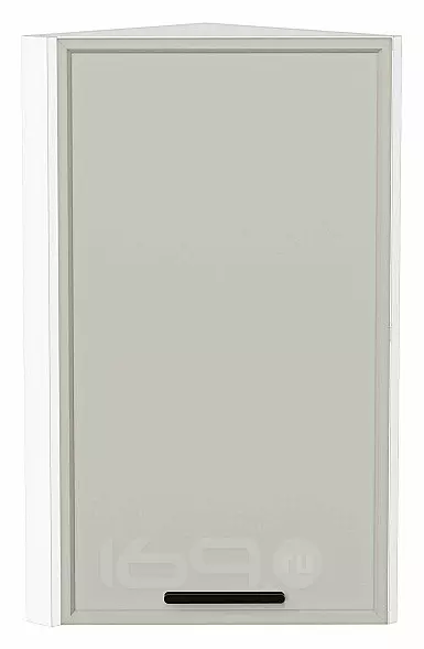 Шкаф верхний торцевой Фрейм Grey Silk Белый 716*300*324