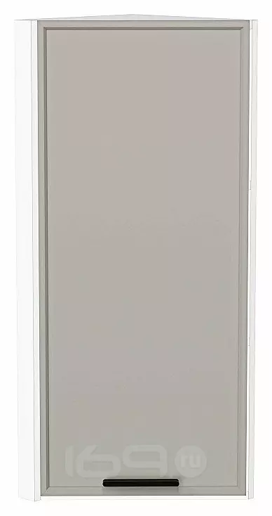 Шкаф верхний торцевой Фрейм Grey Silk Белый 920*300*310