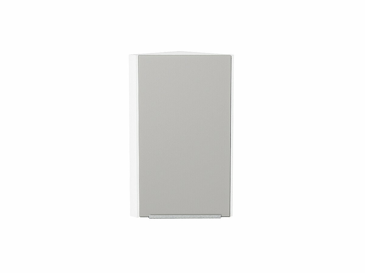 Шкаф верхний торцевой Фьюжн Silky Light Grey  Белый 716*300*306