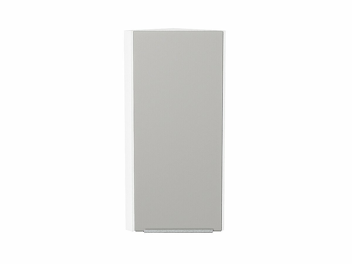 Шкаф верхний торцевой Фьюжн Silky Light Grey  Белый 920*300*306