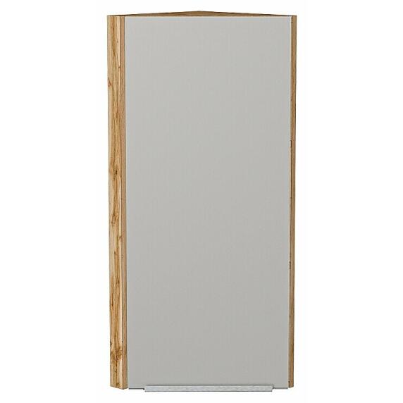 Шкаф верхний торцевой Фьюжн Silky Light Grey  Дуб Вотан 920*300*306
