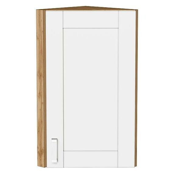 Шкаф верхний торцевой Лофт White Silk/Дуб Вотан 716*300*306