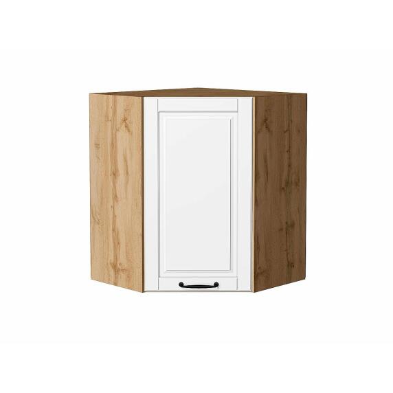 Шкаф верхний угловой Дублин Special White/Дуб Вотан 716*600*600