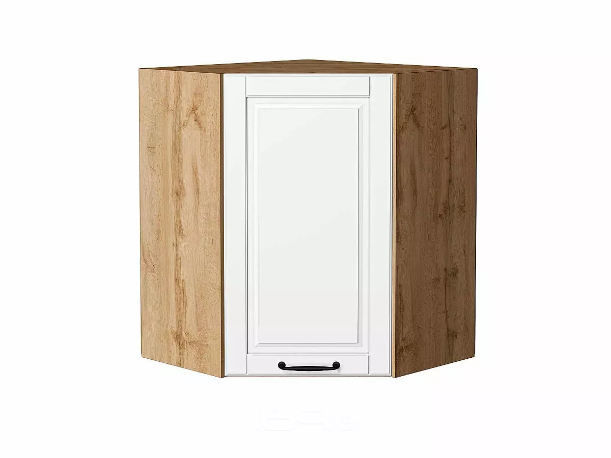 Шкаф верхний угловой Дублин Special White/Дуб Вотан 716*600*600