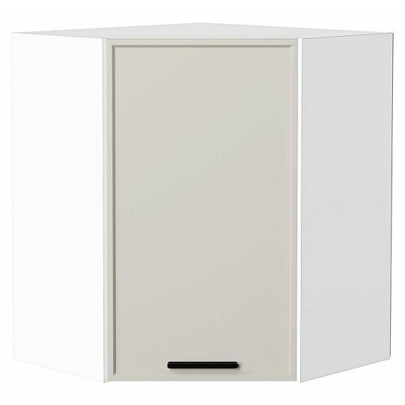 Шкаф верхний угловой Фрейм Cream Silk Белый 716*600*600