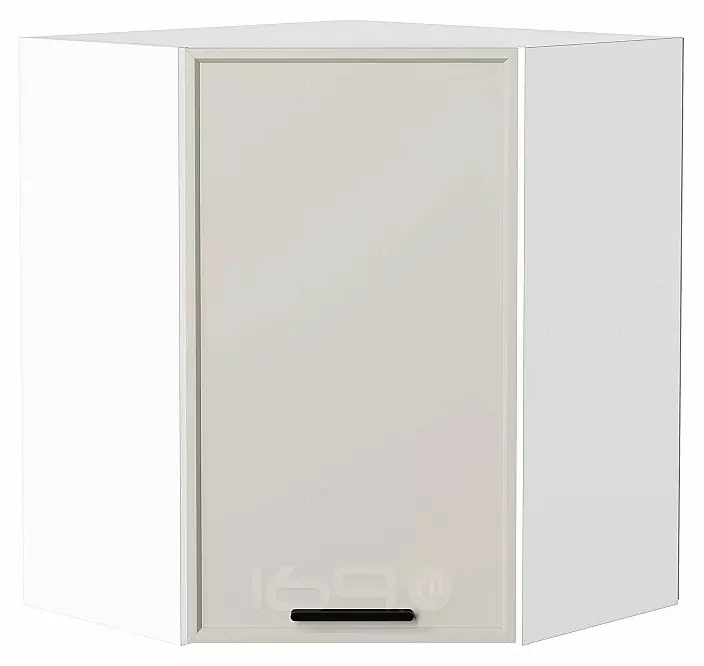 Шкаф верхний угловой Фрейм Cream Silk Белый 716*600*600