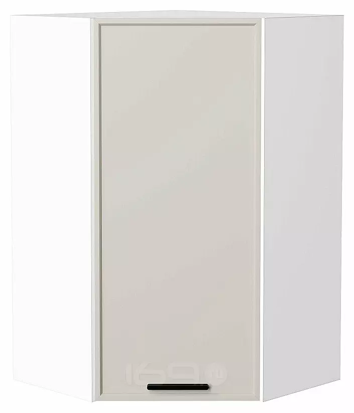 Шкаф верхний угловой Фрейм Cream Silk Белый 920*600*600