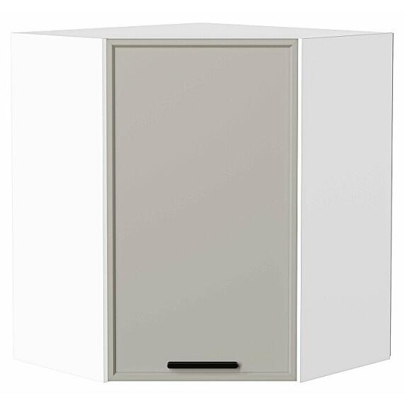 Шкаф верхний угловой Фрейм Grey Silk Белый 716*600*600