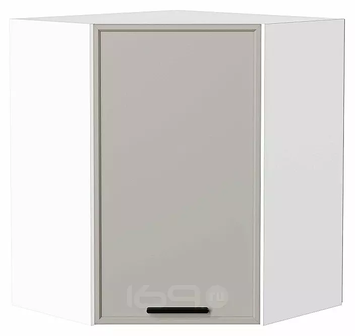 Шкаф верхний угловой Фрейм Grey Silk Белый 716*600*600