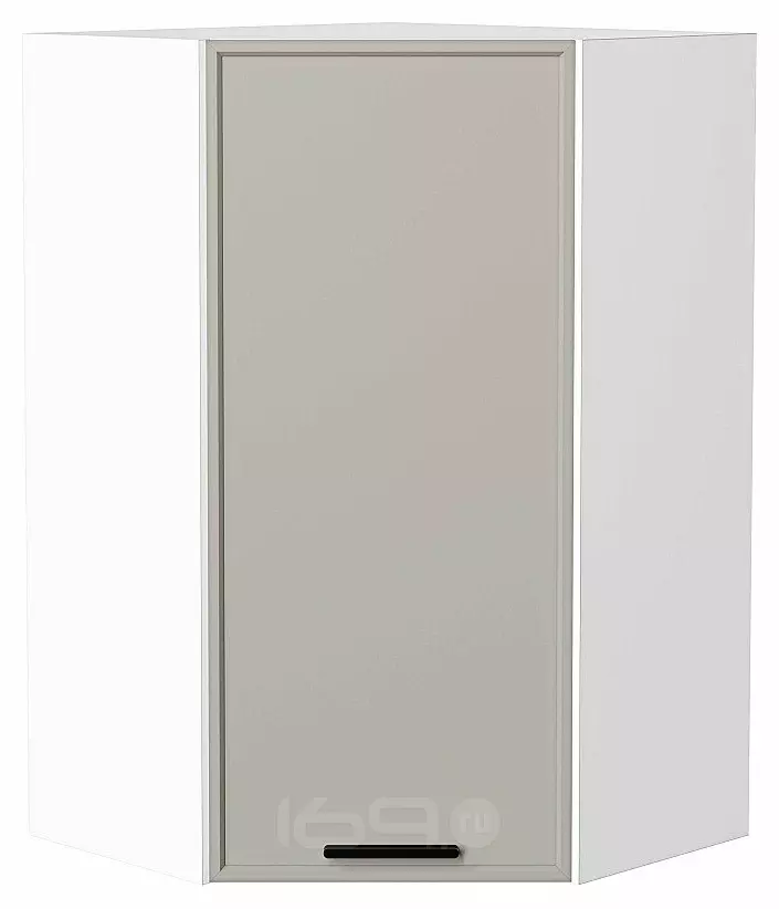 Шкаф верхний угловой Фрейм Grey Silk Белый 920*600*600