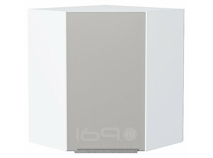 Шкаф верхний угловой Фьюжн Silky Light Grey  Белый 716*600*600