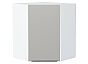 Шкаф верхний угловой Фьюжн Silky Light Grey Белый 716*600*600