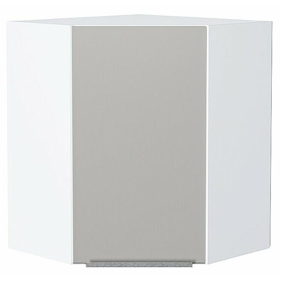 Шкаф верхний угловой Фьюжн Silky Light Grey  Белый 716*600*600