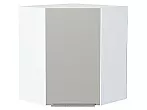 Шкаф верхний угловой Фьюжн Silky Light Grey Белый 716*600*600