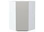 Шкаф верхний угловой Фьюжн Silky Light Grey Белый 920*600*600