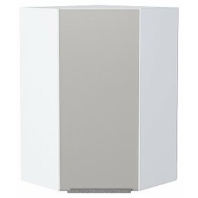 Шкаф верхний угловой Фьюжн Silky Light Grey  Белый 920*600*600