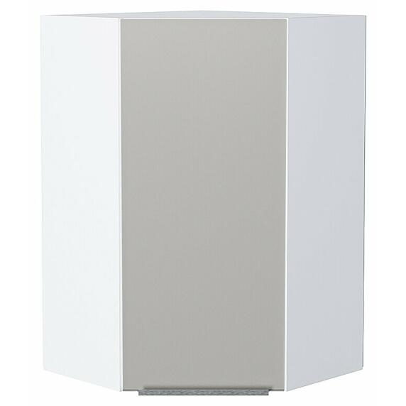 Шкаф верхний угловой Фьюжн Silky Light Grey  Белый 920*600*600