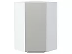 Шкаф верхний угловой Фьюжн Silky Light Grey Белый 920*600*600