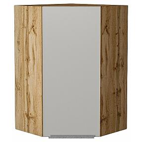 Шкаф верхний угловой Фьюжн Silky Light Grey  Дуб Вотан 920*600*600