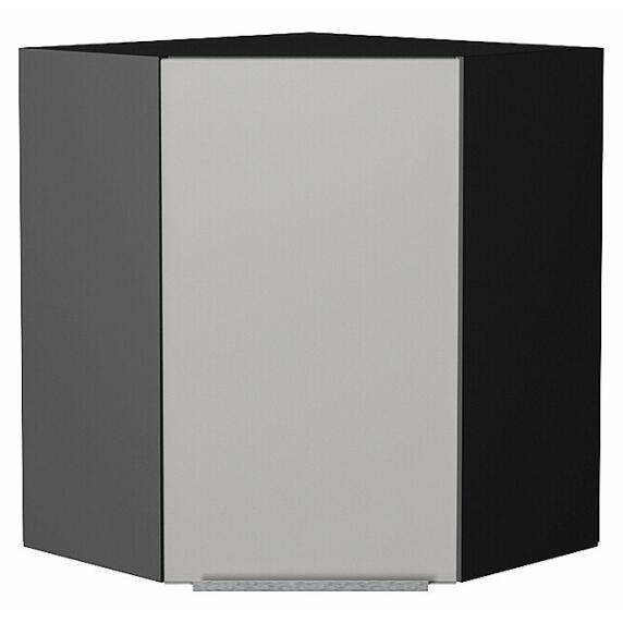 Шкаф верхний угловой Фьюжн Silky Light Grey  Graphite 716*600*600