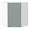 Шкаф верхний угловой Квадро Аквамарин/Белый 716*600*600