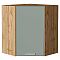 Шкаф верхний угловой Квадро Аквамарин/Дуб Вотан 716*600*600