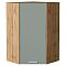 Шкаф верхний угловой Квадро Аквамарин/Дуб Вотан 920*600*600