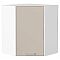 Шкаф верхний угловой Квадро Кашемир/Белый 716*600*600