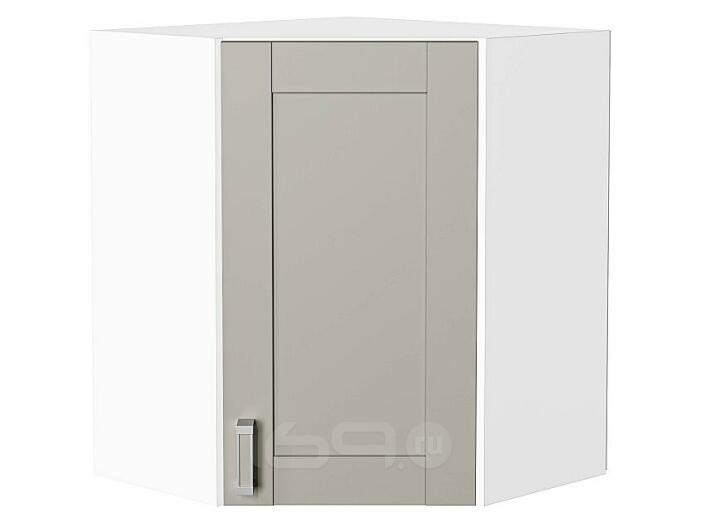 Шкаф верхний угловой Лофт Grey Silk/Белый 716*600*600
