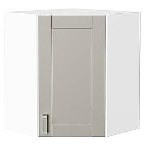Шкаф верхний угловой Лофт Grey Silk/Белый 716*600*600