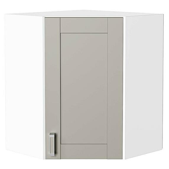Шкаф верхний угловой Лофт Grey Silk/Белый 716*600*600