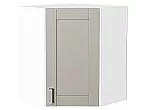 Шкаф верхний угловой Лофт Grey Silk/Белый 716*600*600
