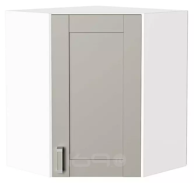 Шкаф верхний угловой Лофт Grey Silk/Белый 716*600*600