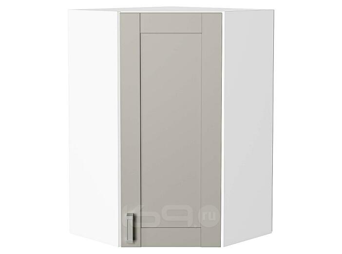Шкаф верхний угловой Лофт Grey Silk/Белый 920*600*600