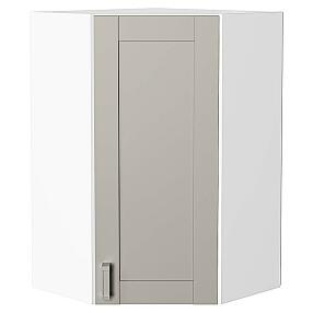 Шкаф верхний угловой Лофт Grey Silk/Белый 920*600*600