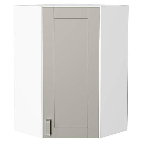 Шкаф верхний угловой Лофт Grey Silk/Белый 920*600*600