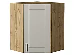 Шкаф верхний угловой Лофт Grey Silk/Дуб Вотан 716*600*600
