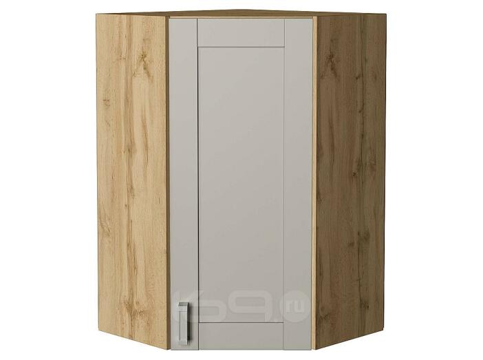 Шкаф верхний угловой Лофт Grey Silk/Дуб Вотан 920*600*600