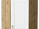 Шкаф верхний угловой Лофт White Silk/Дуб Вотан 716*600*600