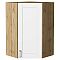 Шкаф верхний угловой Лофт White Silk/Дуб Вотан 920*600*600